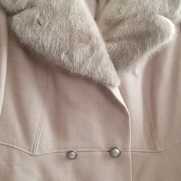 Baltman&Co Tan Wool Longline Winter Coat Brown Fur - Picture 6 of 6